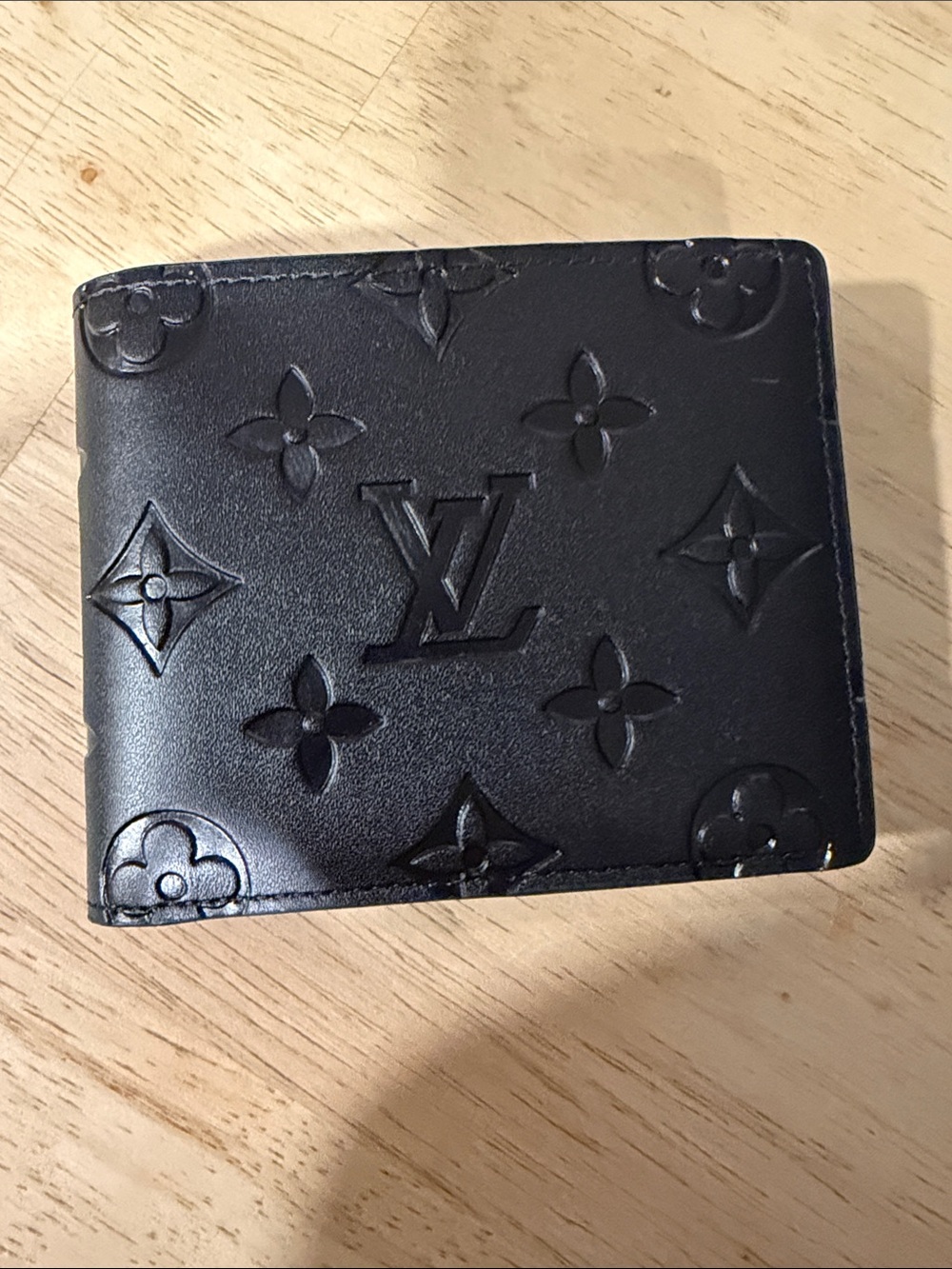Generic Louis Vuitton Black Embossed Monogram Wallet